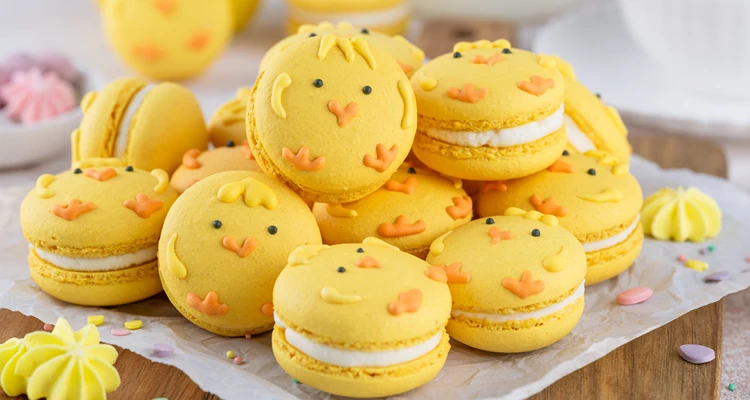 Küken-Macarons für das Osterfest